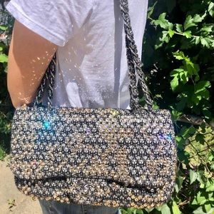 ❌sold❌CHANEL Wool &Tweed & Swarovski Jumbo Flap